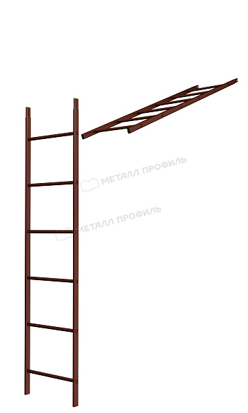Лестница кровельная стеновая дл. 1860 мм без кронштейнов (8017) ― где заказать в Кызыле? У нас!